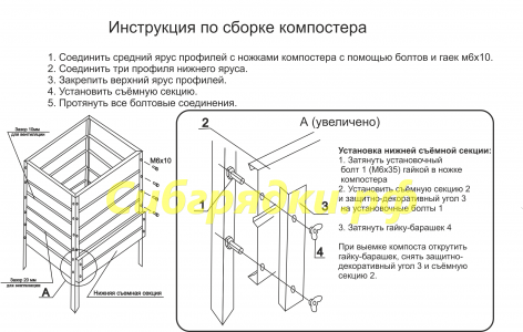Компостер оцинкованный 0.8х0.8х1.06 в Санкт-Петербурге